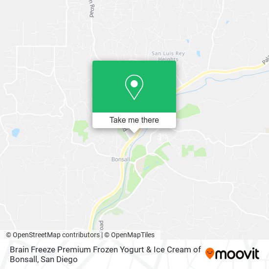 Mapa de Brain Freeze Premium Frozen Yogurt & Ice Cream of Bonsall