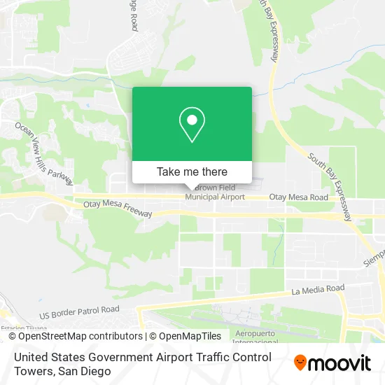 United States Government Airport Traffic Control Towers map