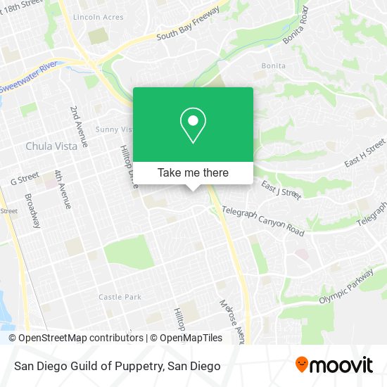 San Diego Guild of Puppetry map