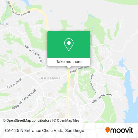 CA-125 N Entrance Chula Vista map