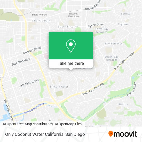 Mapa de Only Coconut Water California