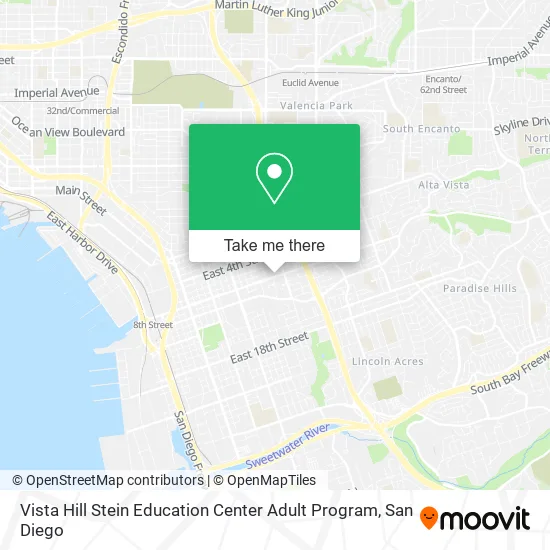 Mapa de Vista Hill Stein Education Center Adult Program