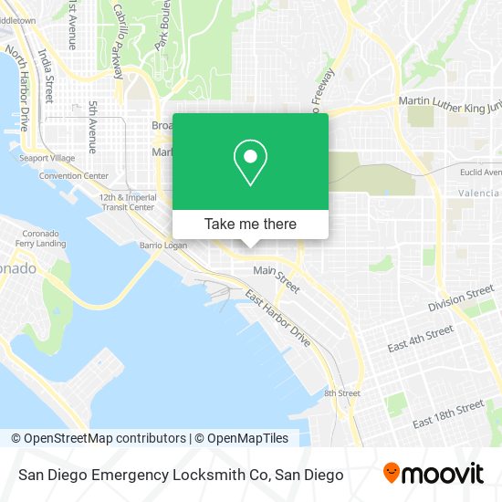 Mapa de San Diego Emergency Locksmith Co