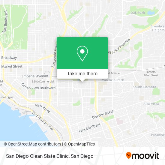Mapa de San Diego Clean Slate Clinic