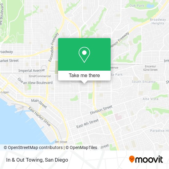 In & Out Towing map