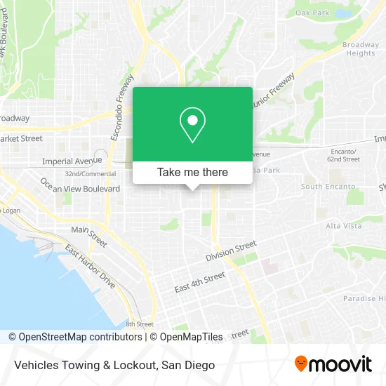 Vehicles Towing & Lockout map
