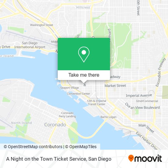 A Night on the Town Ticket Service map