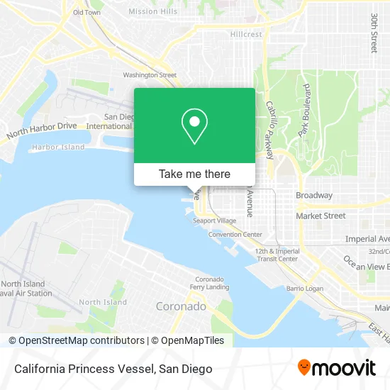 California Princess Vessel map