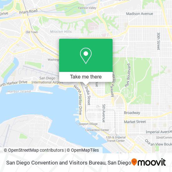 Mapa de San Diego Convention and Visitors Bureau