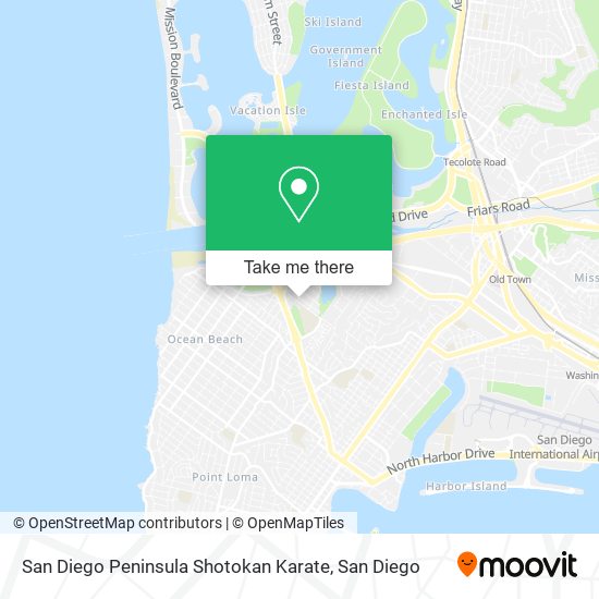 Mapa de San Diego Peninsula Shotokan Karate