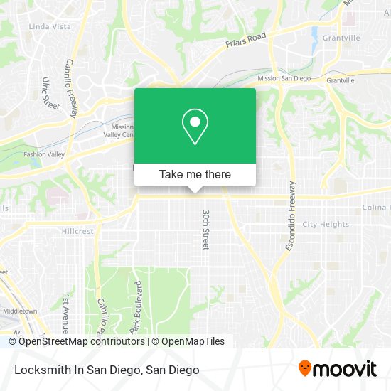 Mapa de Locksmith In San Diego