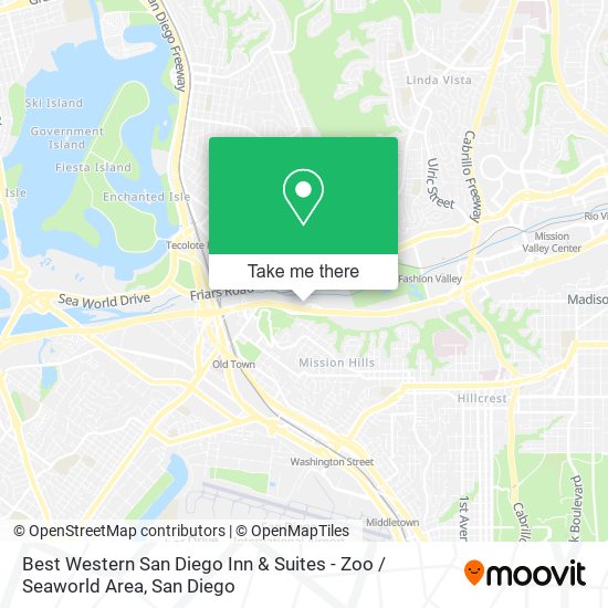 Mapa de Best Western San Diego Inn & Suites - Zoo / Seaworld Area