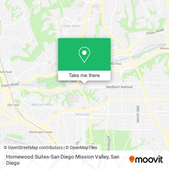 Mapa de Homewood Suites-San Diego Mission Valley