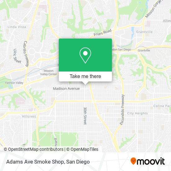 Mapa de Adams Ave Smoke Shop