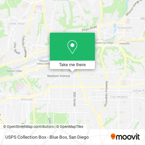 Mapa de USPS Collection Box - Blue Box