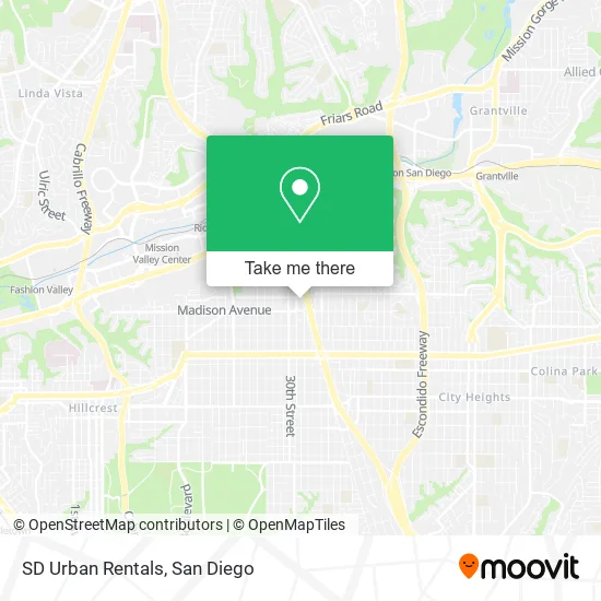 Mapa de SD Urban Rentals