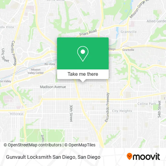 Mapa de Gunvault Locksmith San Diego