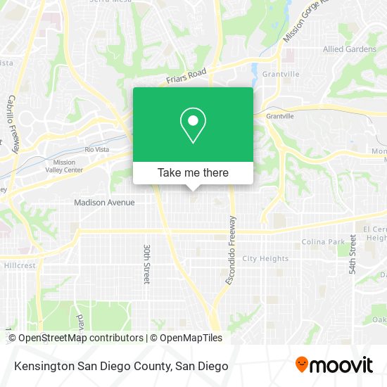 Kensington San Diego County map