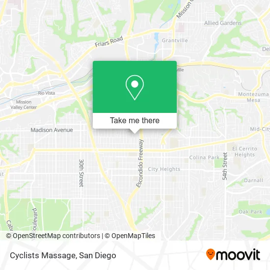 Mapa de Cyclists Massage