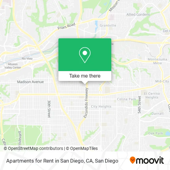 Mapa de Apartments for Rent in San Diego, CA