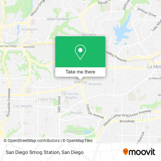 Mapa de San Diego Smog Station
