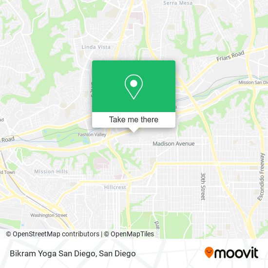 Bikram Yoga San Diego map