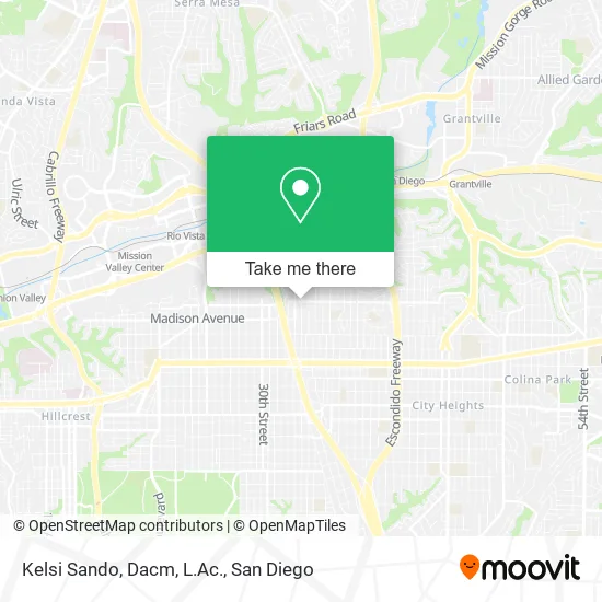 Mapa de Kelsi Sando, Dacm, L.Ac.