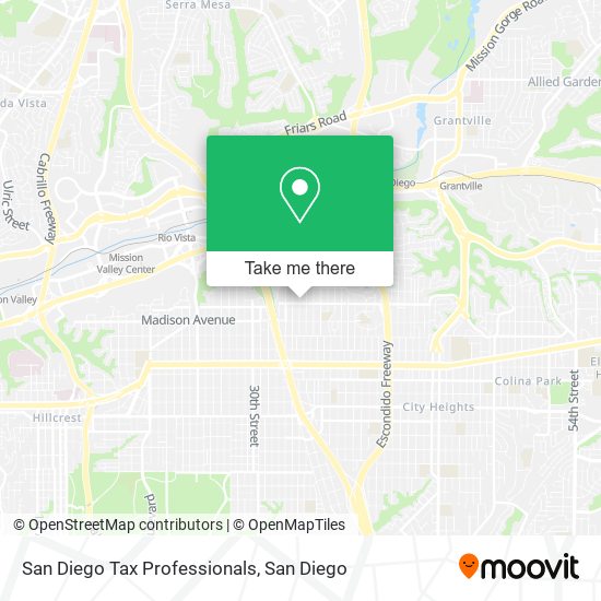 Mapa de San Diego Tax Professionals