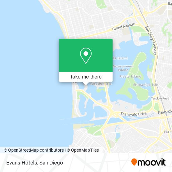 Evans Hotels map