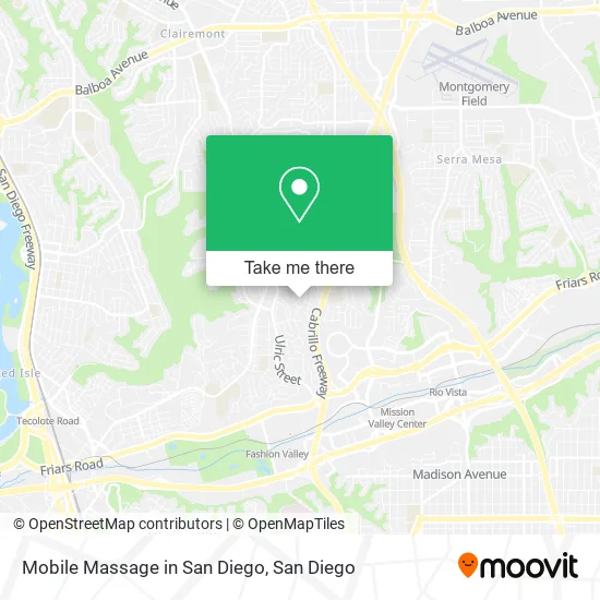 Mapa de Mobile Massage in San Diego
