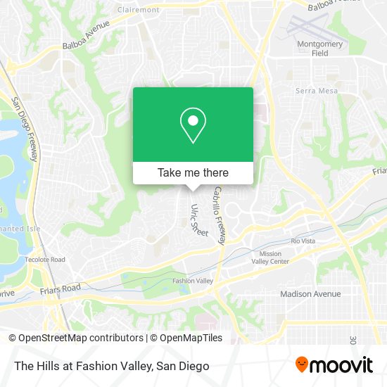 Mapa de The Hills at Fashion Valley