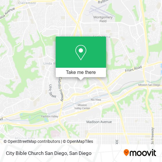 City Bible Church San Diego map