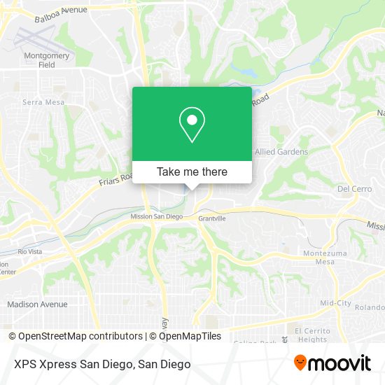 Mapa de XPS Xpress San Diego