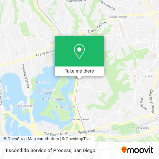 Mapa de Escondido Service of Process
