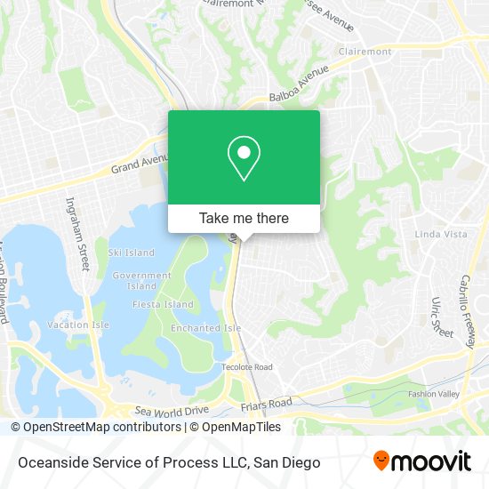 Oceanside Service of Process LLC map