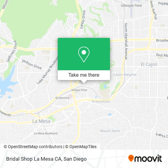 Bridal Shop La Mesa CA map