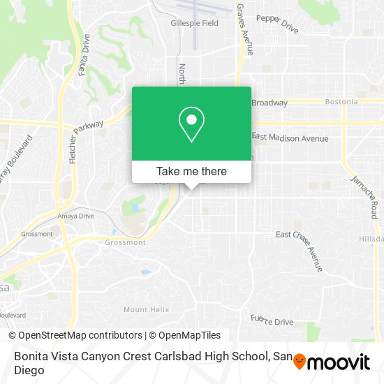 Mapa de Bonita Vista Canyon Crest Carlsbad High School