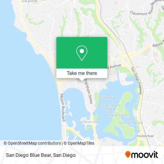 San Diego Blue Bear map