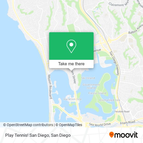 Play Tennis! San Diego map