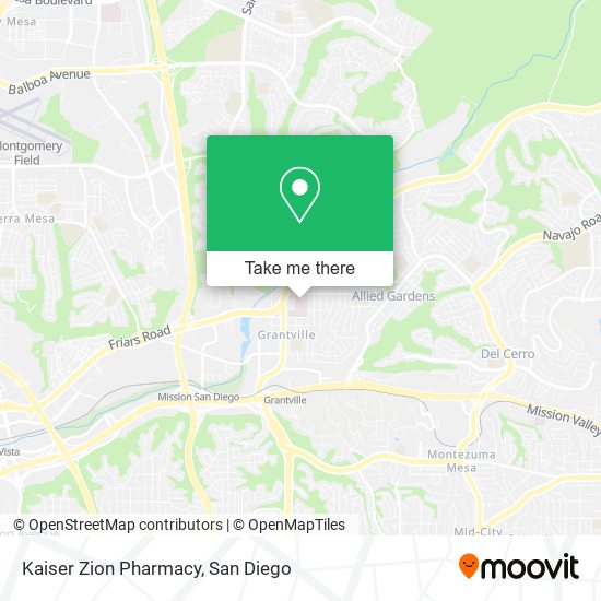 Kaiser Zion Pharmacy map