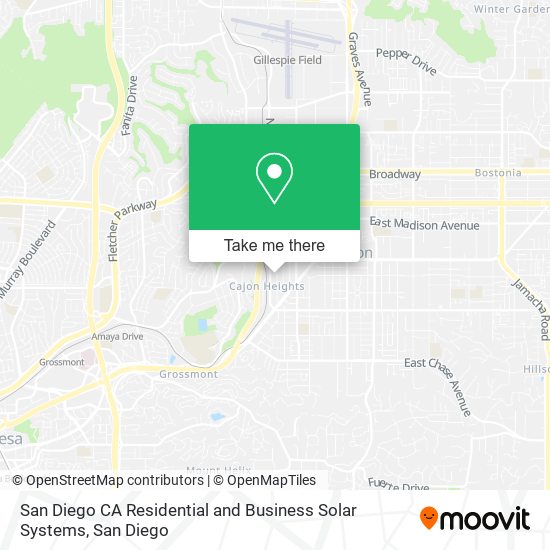 San Diego CA Residential and Business Solar Systems map
