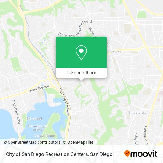 City of San Diego Recreation Centers map