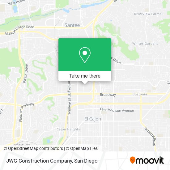 JWG Construction Company map