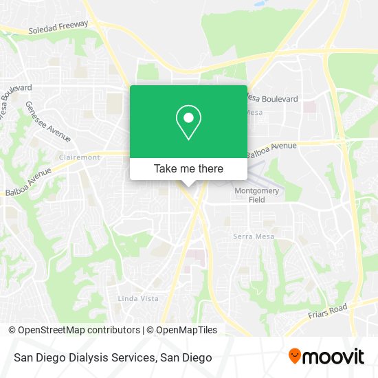 Mapa de San Diego Dialysis Services