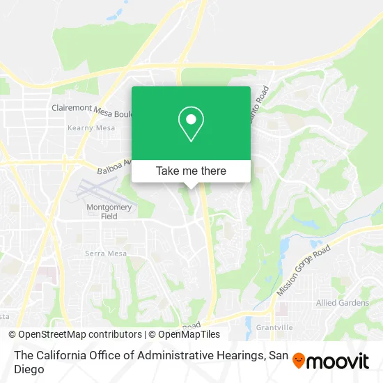 The California Office of Administrative Hearings map