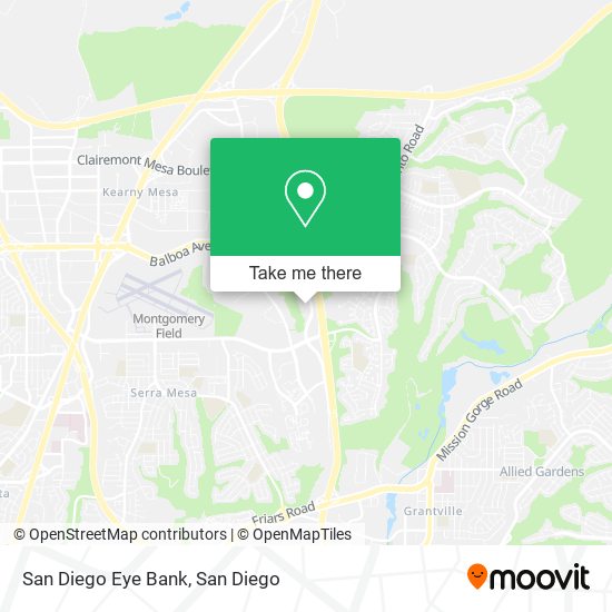 San Diego Eye Bank map