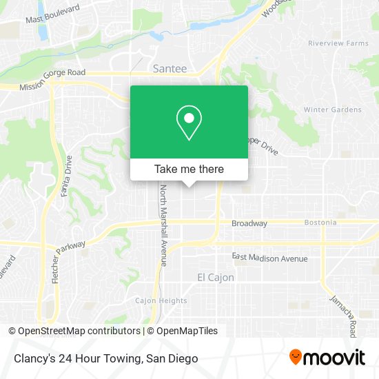 Mapa de Clancy's 24 Hour Towing