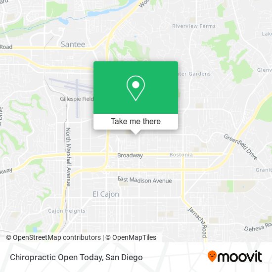 Chiropractic Open Today map