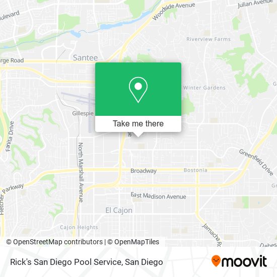 Rick's San Diego Pool Service map