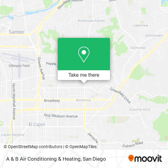 A & B Air Conditioning & Heating map